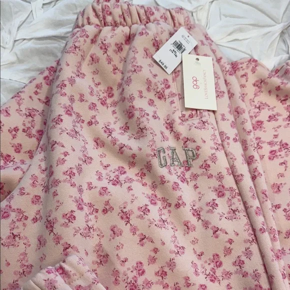 NWT GAP x Love Shack Fancy Pink Floral Hoodie and Joggers Sz XXL - Picture 3 of 13